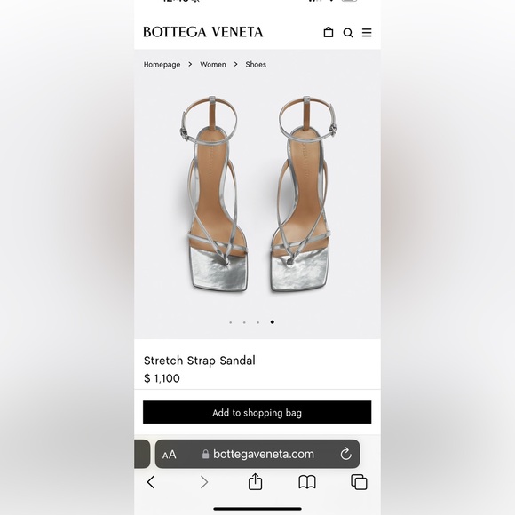 Bottega Veneta Stretch Strap Sandals in Silver - Picture 11 of 11